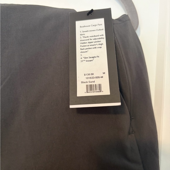 🖤👖 Rhone Boathouse Cargo Pants • Black Sand • Men’s Medium • NWT - Picture 6 of 8